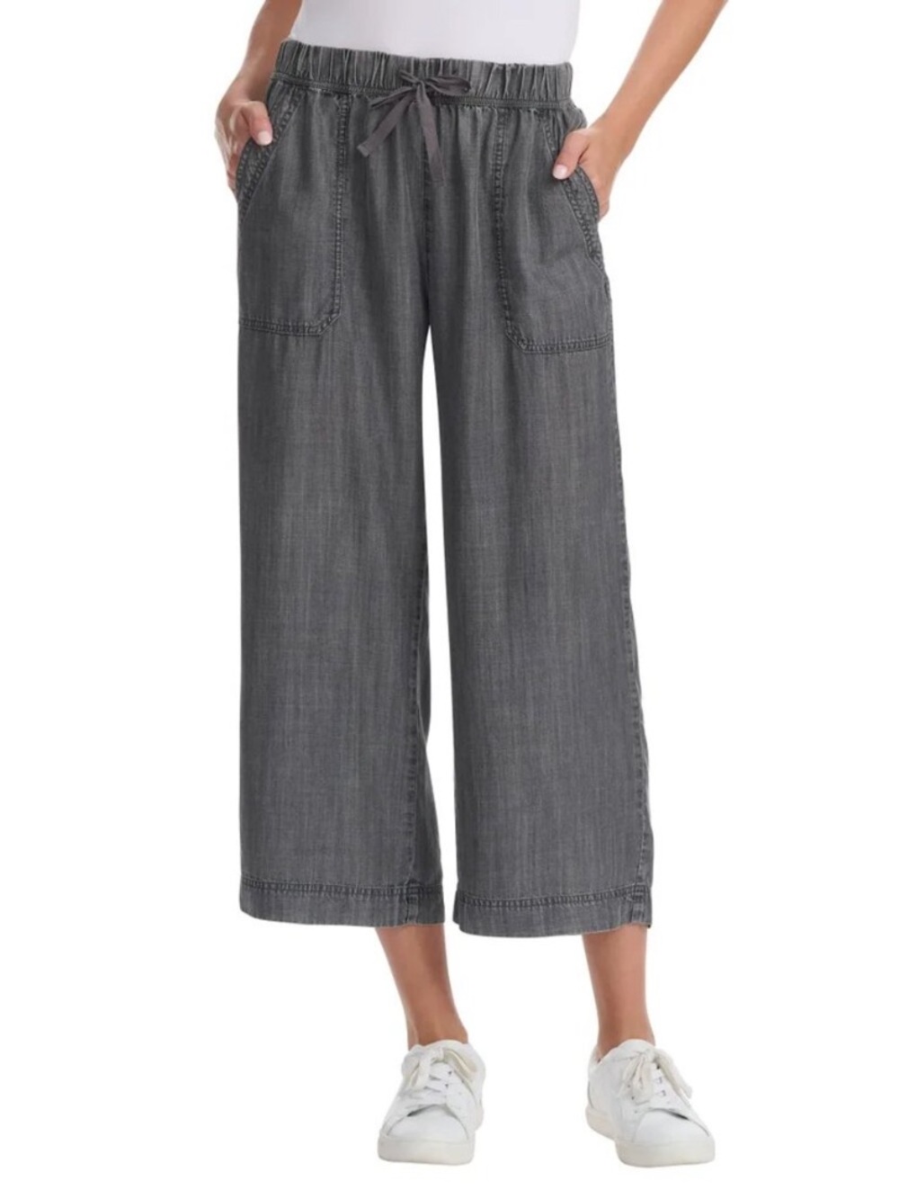 Splendid Women's Wide Leg Crop Pant NWT M Black - Picture 1 of 12